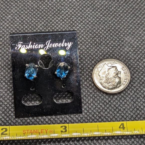 Small London Blue Topaz Earrings - Picture 2 of 6